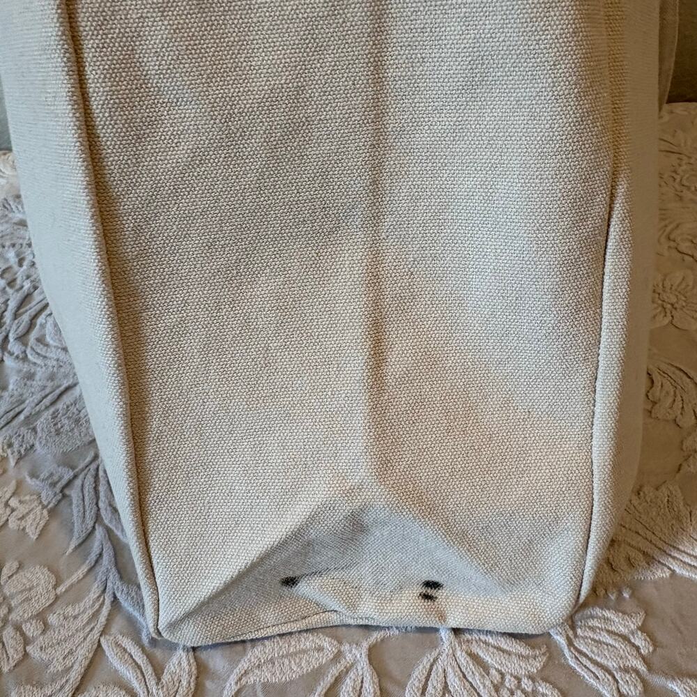 VINCE. Cotton Natural Canvas Tote Bone Sz OS Grocery Market Bohemian Reusable - Picture 5 of 10